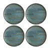 Turgla Home Blue / Brown Madera Round Decorated Porcelain Plate Set Of Four