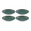 Turgla Home Blue / Brown Madera Round Decorated Porcelain Salad, Side, Breakfast, Bowl Set Of Four
