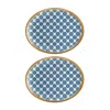 Turgla Home Blue Calif Oval Decorated Porcelain Serving Platter Set Of Two