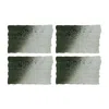 Turgla Home Blue / Grey Gaia  Rectangular Decorated Porcelain Plate Set Of Four