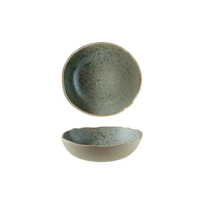 Turgla Home Blue / Grey Gaia Round Decorated Porcelain Bowl