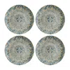 Turgla Home Blue Luca Mosaic Matte Round Decorated Porcelain Dinner Entree Plate Set Of Four
