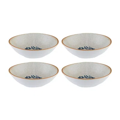 Turgla Home Blue Viento Organic Decorated Porcelain Bowl Set Of Four