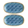 Turgla Home Blue / White Calif Oval Decorated Porcelain Serving Oval Platter Set Of Two