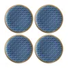 Turgla Home Blue / White Calif Round Decorated Porcelain Plate Set Of Four