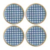 Turgla Home Blue / White Calif  Round Decorated Porcelain Plate Set Of Four