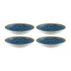Turgla Home Blue / White Calif Round Decorated Porcelain Side Bowl Set Of Four