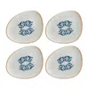 Turgla Home Blue / White Viento Organic Decorated Porcelain Appetizer, Side Plate, Set Of Four