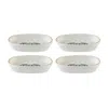 Turgla Home Blue / White Viento Oval Decorated Porcelain Platter Set Of Four