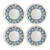 Turgla Home Blue / White Viento Round Decorated Porcelain Dinner, Entree Plate Set Of Four