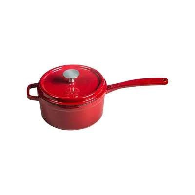 Turgla Home Cast Iron Dia.6.75" H:5" Round Red Cast Iron Saucepan