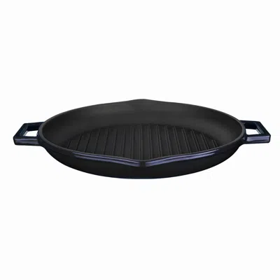 Turgla Home Cast Iron Round Black Cast Iron Grill Pan