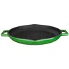 Turgla Home Cast Iron Round Green Cast Iron Pan