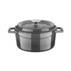 Turgla Home Cast Iron Round Grey Cast Iron Dutch Oven
