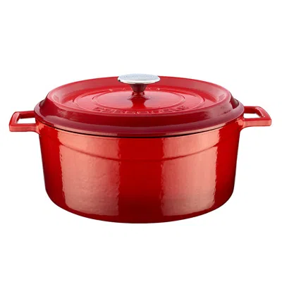 Turgla Home Cast Iron Round Red Cast Iron Dutch Oven