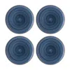 Turgla Home Dusk Round Blue Porcelain Dessert Side Plate Set Of Four