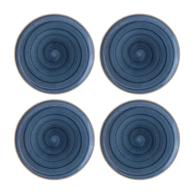 Turgla Home Dusk Round Blue Porcelain Dessert Side Plate Set Of Four