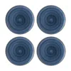 Turgla Home Dusk Round Blue Porcelain Dinner Plate Set Of Four