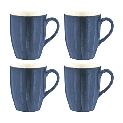Turgla Home Dusk Round Blue Porcelain Mug Set Of Four