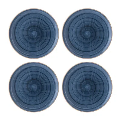 Turgla Home Dusk Round Blue Porcelain Side Plate Set Of Four