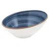 Turgla Home Dusk Round Blue Porcelain Slanted Bowl