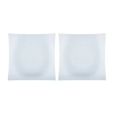 Turgla Home Glass Dinnerware 11.5" X 11.5" Square Clear Glass Plate (set Of 2)
