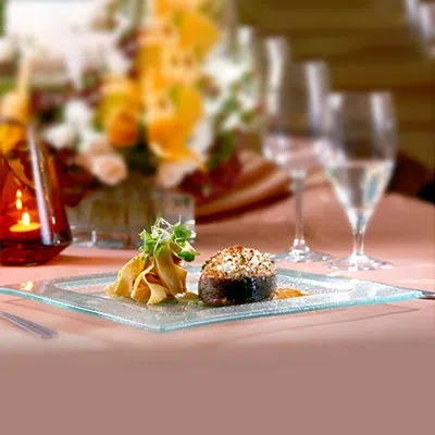 Turgla Home Glass Dinnerware 11.75" X 11.75" Square Clear Glass Plate