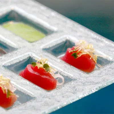 Turgla Home Glass Dinnerware 11.75" X 11.75" Square Clear Glass Sectional Plate