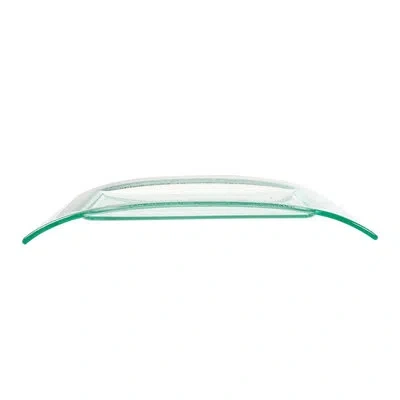Turgla Home Glass Dinnerware 12" X 9.5" X H:1.5" Rectangular Clear Glass Platter In Multi