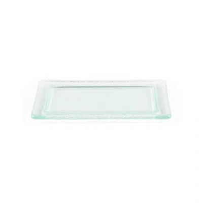 Turgla Home Glass Dinnerware 13" X 8" X H:0.5" Rectangular Clear Glass Platter