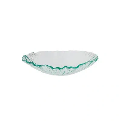 Turgla Home Glass Dinnerware 17.75" X 10" X H:3" 64 Oz. Oval Clear Glass Deep Plate
