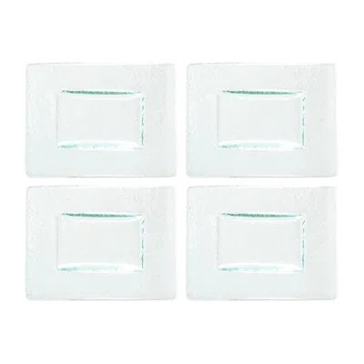 Turgla Home Glass Dinnerware 6" X 4" Rectangular Clear Glass Plate (set Of 4)