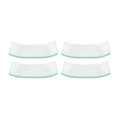 Turgla Home Glass Dinnerware 7.75" X 5" X H:0.75" Rectangular Clear Glass Platter (set Of 4)
