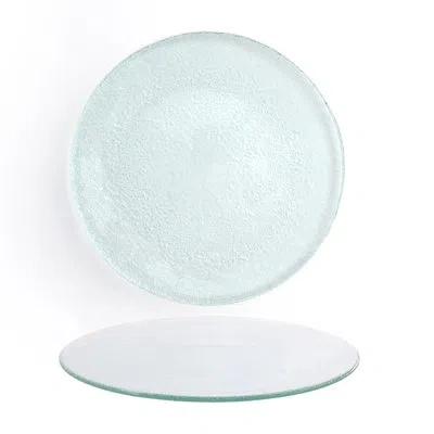Turgla Home Glass Dinnerware Dia.10.75" Round Clear Glass Plate