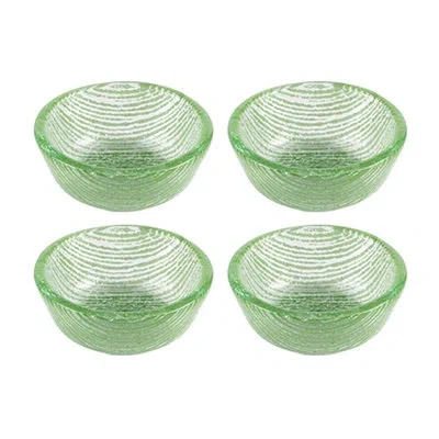 Turgla Home Glass Dinnerware Dia.2.75" H:1.25" 4 Oz. Round  Glass Ramekin (set Of 4) In Green
