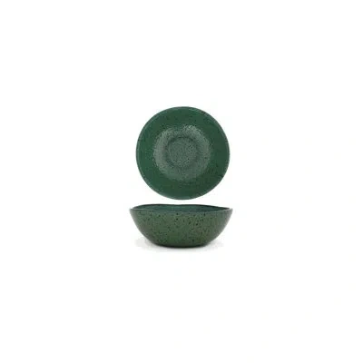 Turgla Home Glass Dinnerware Dia.5.5" H:2" 14 Oz. Round Clear Glass Bowl (set Of 2) In Green