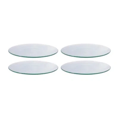 Turgla Home Glass Dinnerware Dia.6" Round Textured Clear Glass Plate (set Of 4) In Transparent