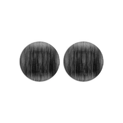 Turgla Home Glass Dinnerware Dia.7.5" Round Black Glass Plate (set Of 2)