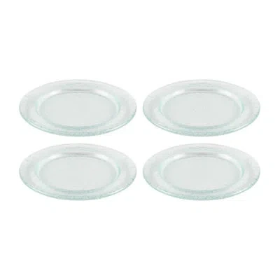 Turgla Home Glass Dinnerware Dia.7.75" Round Clear Glass Plate (set Of 4)