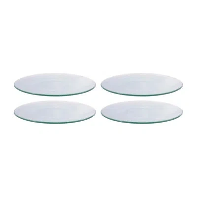 Turgla Home Glass Dinnerware Dia.9" Round Clear Glass Plate (set Of 4)