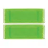 Turgla Home Glass Dinnerware Rectangular Green Glass Platter, Set Of Two