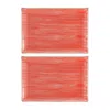 Turgla Home Glass Dinnerware Rectangular Red Glass Plate Set Of Two