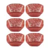 Turgla Home Glass Dinnerware Square Red Glass Ramekin Set Of Six