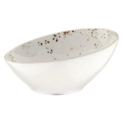 Turgla Home Grano 30 Oz. Slanted Dining Bowl In White;gray