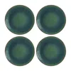Turgla Home Green / Blue Mar Round Blue Porcelain Dinner Plates, Set Of Four