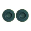Turgla Home Green / Blue Mar Round Blue Porcelain Perfect Dinner Bowl, Set Of Two
