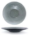 Turgla Home Grey Glass Dinnerware Round Charcoal Glass Bowl