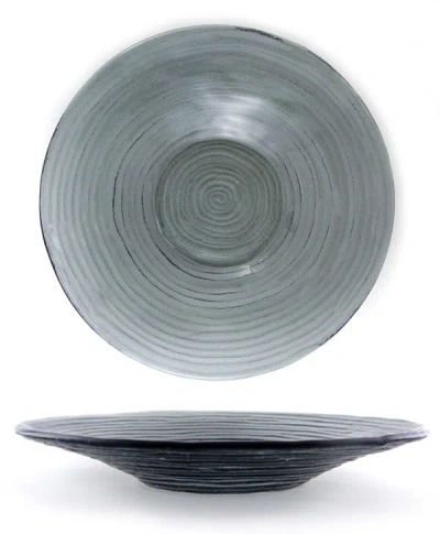 Turgla Home Grey Glass Dinnerware Round Charcoal Glass Bowl
