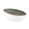 Turgla Home Grey / White Space Round Grey Porcelain Bowl