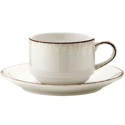 Turgla Home Gris Coffee Mug & Saucer In White
